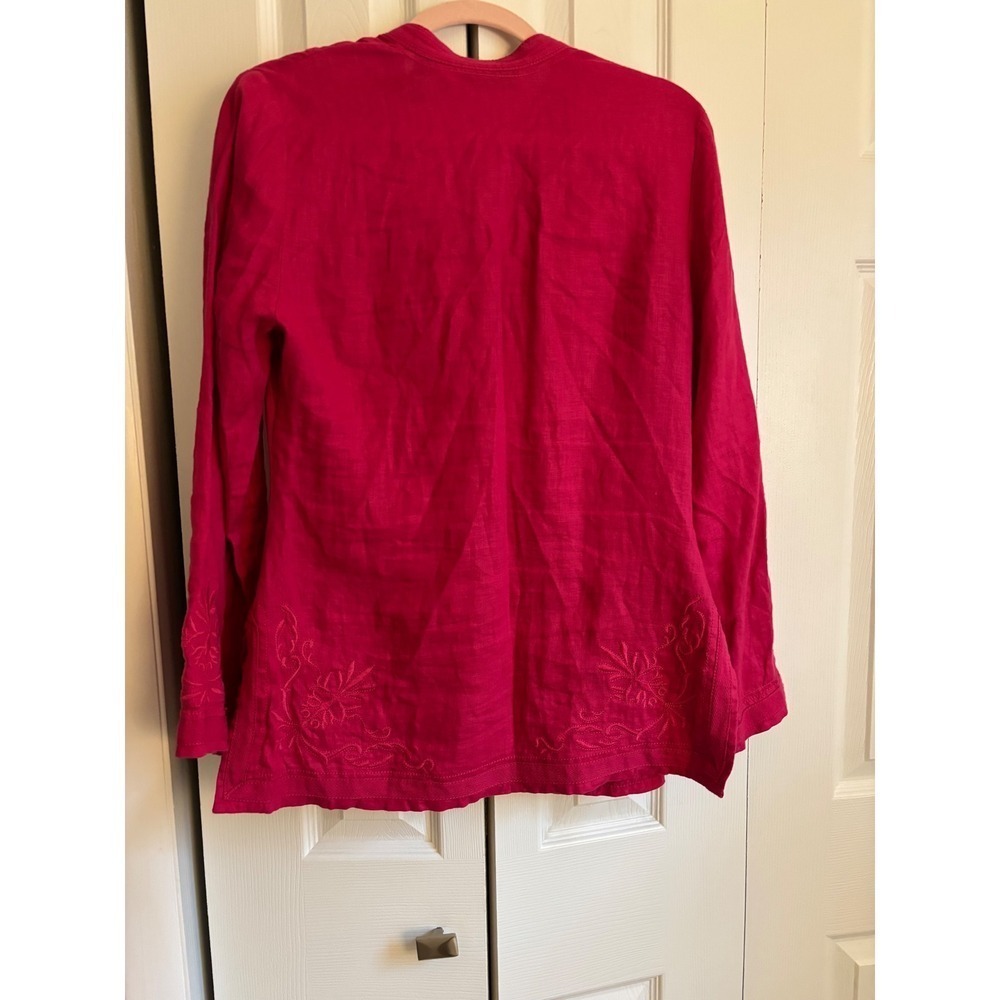 Valerie Stevens 100% Linen Embroidered Tunic – Petite Medium - Picture 5 of 8